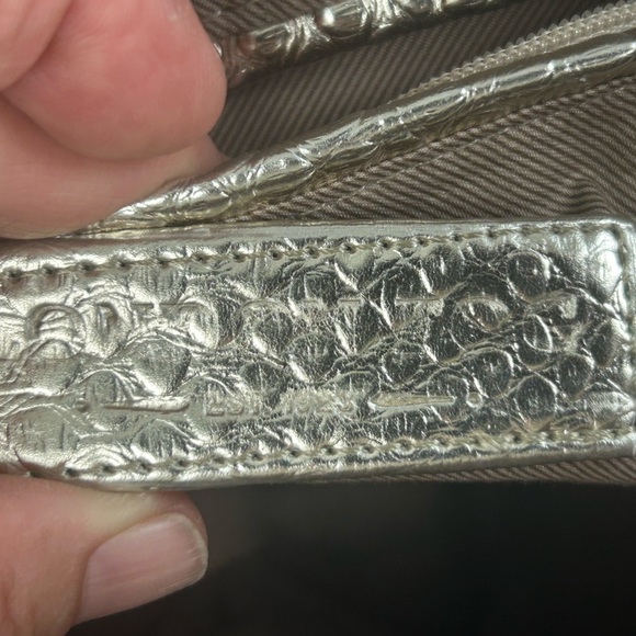 London Fog Gold Metallic Linen Snakeskin Tote Large Bag Purse Preppy Chic Summer - Picture 4 of 14